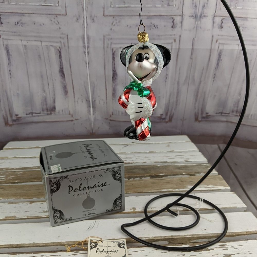 Polonaise mickey candy cane ornament xmas‎ tree ani